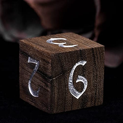 Wooden Dice Set Bubinga Wood DND Dice Set for D&D Tabletop Games - color: Bubinga Wood