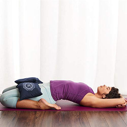 Yoga Sand Bag - Cotton Unfilled for Yoga Weights and Resistance Training, Size- 7.5" X 17" - color: Navy Blue