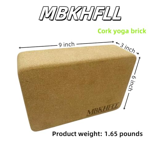 Cork Yoga Blocks, Natural Cork, High Density with Non Slip Surface, Eco-Friendly Accessories for Women, Ideal for Yoga, Pilates, Stretching… - color: Cork 1 Pack