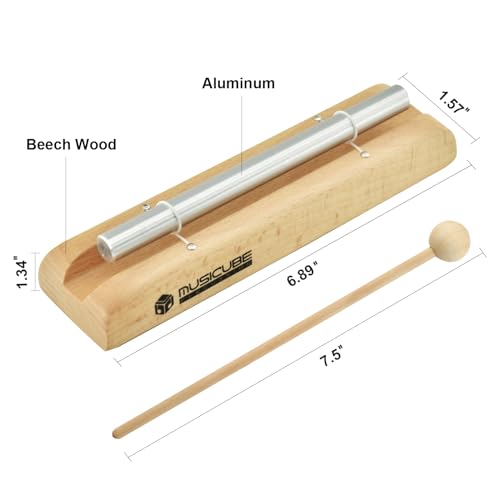 Meditation Chime C-Tone Chime Wooden Hand-held Chimes for Classroom Management, Yoga, Meeting and Sound Therapy, Chime Mallet Included 110801-NEW - size: C-tone