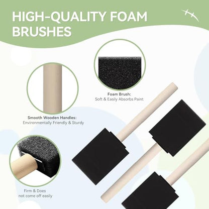 10 PCS Foam Paint Brushes, 1.6 Inch Sponge Brush for Painting, Staining, Varnish, Touch Up, DIY Craft Art Projects - size: 20 Packs 1.6 inch