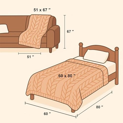 NTBAY Cotton Cable Knit Throw Blanket, 51 x 67, Red - color: Red, size: Throw(51"x67")