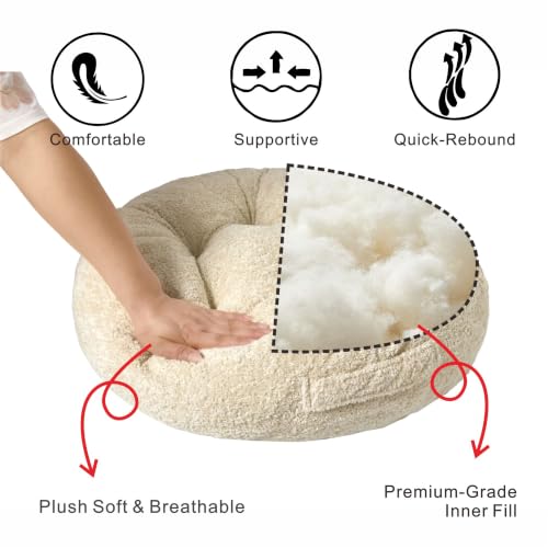 Floor Cushion Pillow, Portable Large - color: Round, Fog