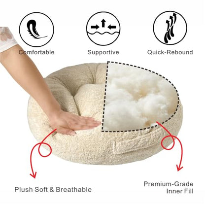Floor Cushion Pillow, Portable Large - color: Round, Fog