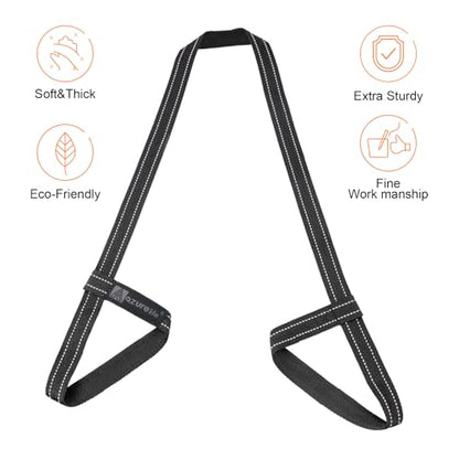A AZURELIFE [MAT NOT Included] Yoga Mat Sling, Yoga Mat Straps for Carrying, Easy-Cinch Yoga Mat Holder Strap - color: #1-black