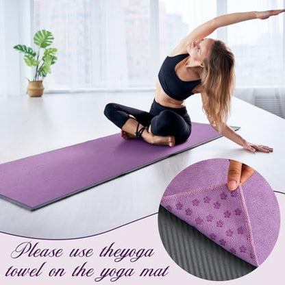 Breling Yoga Towel 4 Pack, Hot Yoga Towel 72" x 24" Non Slip, Colorful - color: Colorful