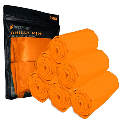 FROGG TOGGS Chilly Mini Cooling Neck Towel, 6 Pack - color: Orange - 6 Pack