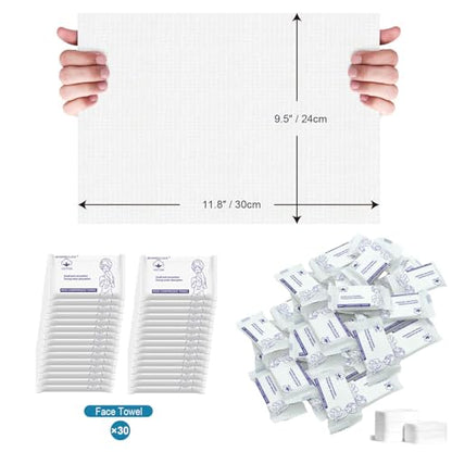 30 Pack Disposable Washcloths for Travel Compressed Towels Tablets - size: S size-30pcs 11.8"x9.5"