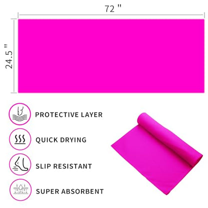 MIAOMIAO Non-Slip Hot Yoga Towel Set,Super Absorbent Microfiber in, 24.5" x 72" - Anti-Slip, Injury Free Design for Pilates, Yoga Mats, Exercise, and Fitness Gear - color: Rose Red