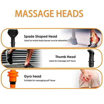 Massage Gun Heads, Replaceable Massager Gun Attachment 9 Different Muscle Massager Heads for 18-19mm Deep Tissue Percussion Massage Head s