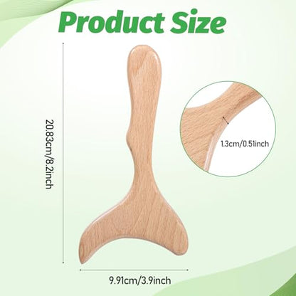 Lymphatic Drainage Massager, Natural Wood Therapy Massage Tools One-Handed Gua Sha Body Tool Manual Anti-Cellulite Sculpting Board for Muscle Release, Fascia Massage, Body Contouring - 1 Pack
