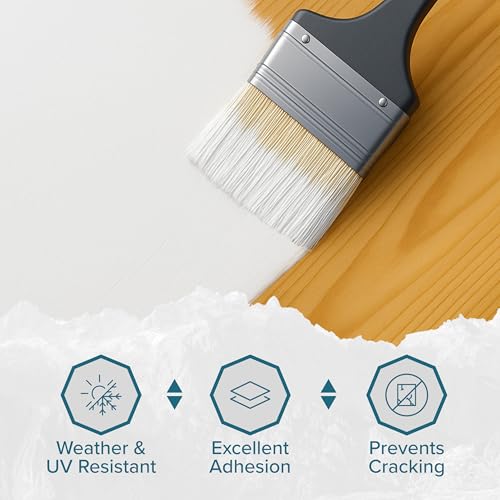 Polar Wood Primer - 17 Fl Oz - Matte White Finish - Water-Based Primer Paint for Interior & Exterior Wood Surfaces & Painted Surfaces - Strong Weather-Resistant Adhesion - Roller & Brush-On - size: 17 Fl Oz (Pack of 1)