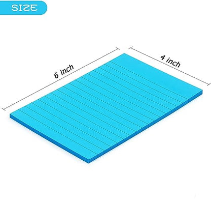 Early Buy Lined Sticky Notes, 4x6 in, 6 Bright Color, 45 Sheets/Pad (Blue) - color: Blue