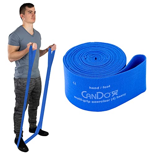 CanDo Multi-Grip 6 Foot Exercise Resistance Band with Hand/Foot Loops for Total Body Workouts, Training, Rehab, Stretching and Therapy - style: Heavy