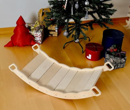 Wooden Balance Board | Seesaw balance board | Babies Montessori Toys Wobble Board Children and Adults | Balancing Children Wooden Toys | Wobble Board Balance | Wooden Seesaw Balancing Board Montessori Toy from 3 years Yoga Board Balance Training - color:
