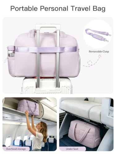 Gitus Travel Duffle Bag for Women Puffer Weekender Bags Carry on Gym Bag - color: Lavender