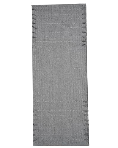 Indian Handmade 100% Organic Cotton Yoga Mat, Hand Woven Rug, Yoga Mat For Everyday Fitness at Home Comfortable Foldable Long Mat - color: Light Gray