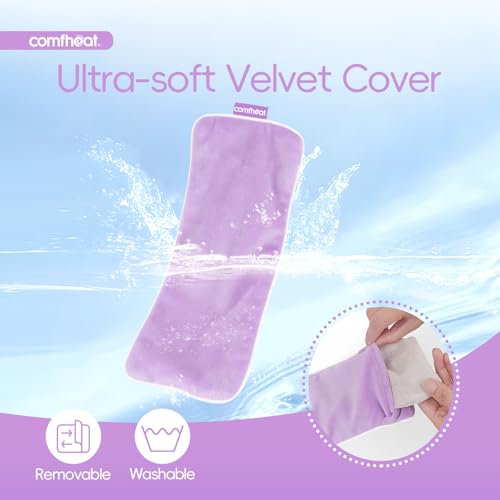 Lavender Weighted Eye Pillow for Yoga, Relaxation | Microwavable Moist Heat Eye Compress Mask with Washable Cover for Meditation, Yoga, Spa, Sleeping, Migraine Relief (Purple) - color: Purple (Lavender Scent)