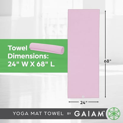 Gaiam Yoga Mat Towel, Non-Slip Microfiber (Black) - color: Skyway, size: 1 Towel