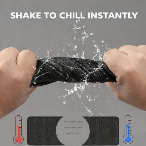 Cooling Towel, Quick Dry Sports Towel with Silicone Case, 11.8 x 35.4 in - color: Black, size: Medium