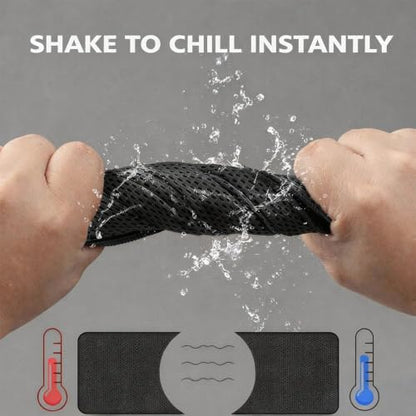 Cooling Towel, Quick Dry Sports Towel with Silicone Case, 11.8 x 35.4 in - color: Black, size: Medium