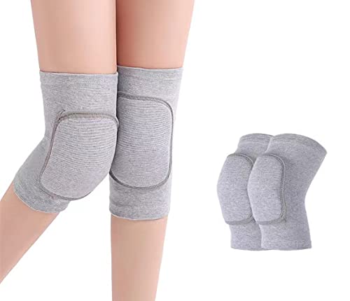 MINILUJIA Soft Breathable Knee Pads for Kid Elastic Nonslip Sponge Sleeves Flexible Children Knee Support Protector Sleeves Cover One Pair - color: grey, size: X-Small