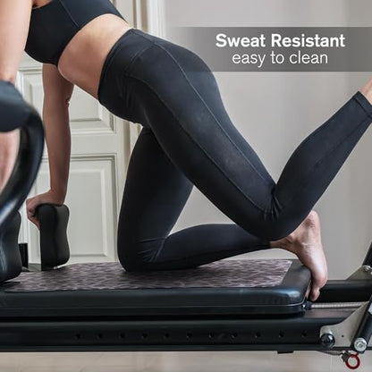 Pilates Reformer Mat-Fits Aeropilates, Allegro, Balanced Body, Merrithew Machines – Clean and Non Slip - color: Black Leopard Print