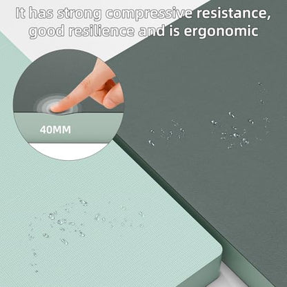 Yoga kneeling mat, 1.5inch Thick,Knee Push-ups, Plank Support & Yoga Elbows/Knees Mat Provides Cushion for Kneeling & Elbows - color: Green with leather front
