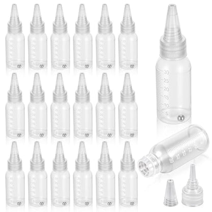 20Pcs Airbrush Paint Bottle Jar 1oz/30ml Plastic Paint Container,with Ball | Resealable Small Squeeze Bottles, for Arts Crafts