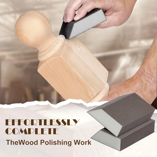 240 Grit Angled Sanding Blocks, Jamiikury Fine Sponge Sand Block Washable and Reusable, Wet & Dry Sandpaper Block for Wood Metal Drywall and Furniture Paint - Pack of 8 - size: 240 Grits