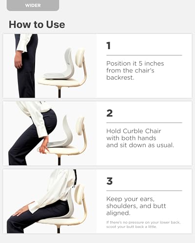 curble Wider 2 Pack – Ergonomic Desk Chair Seat Cushion, Everyday Passive Posture Trainer for Work from Home, Office & Car, Breathable Lumbar Support (Grey) - color: 2 Pack Grey