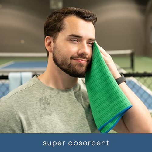 S&T INC. Microfiber Gym Towels, 3 Pack, 16" x 27", Honeycomb Brights - color: Honeycomb Brights