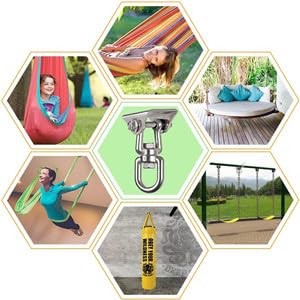 Hammock Hanging Kit - 1200 LB Capacity Heavy Duty 360° Rotating | ,Outdoor Patio Porch Swing Hardware Punching Bag Swivel Hanger,Ceiling Hook for Concrete Wood Swing, Yoga, Gym