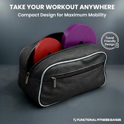Pull Up Assist Bands Set by Functional Fitness. Heavy Duty Resistance and Assistance Training Band - color: Combo Pack -#2 Red and #4 Purple