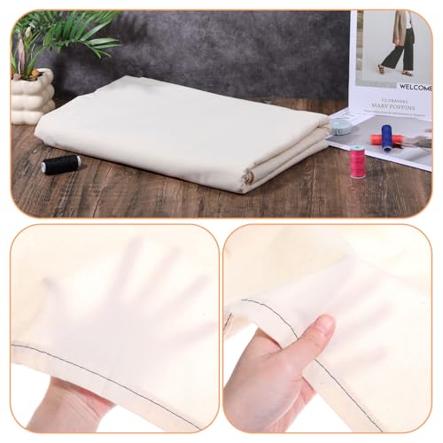 3 Yards 100% Cotton Canvas Fabric by The Yard, 63'' Wide (7oz) Natural Cotton Duck Canvas Fabric for Sewing Arts & Crafts, Backings, Covers