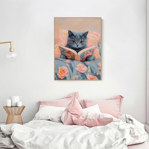 Black Cat Diamond Art Kits for Adults Diamond Painting Kit for Beginner | Bathroom Animal 5D Funny DIY Diamond Dots Full Drill Crafts for Gem Art Dot Art for Adults Home Wall Decor for Teens 12x16 in - color: DP03616