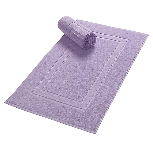 GLAMBURG Premium Cotton 20x32 inch 2-Pack Bath Mats - 100% Ringspun Cotton - Luxury Hotel & Spa Quality - 800 GSM - Durable Soft Highly Absorbent - Machine Washable - Purple - color: Purple