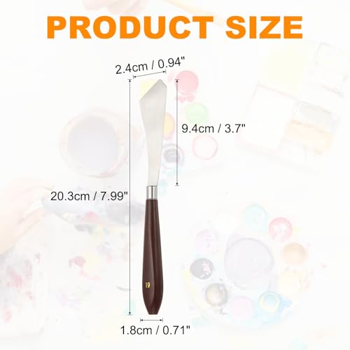 HARFINGTON 5pcs Palette Knife Painting Tool 3.7"x0.94" Red/Silver | Stainless Steel, Art Spatula Pallet Knives Scrapers Tools, with Plastic Handle, for Acrylic Oil Canvas Mixing Spreading