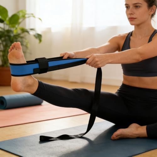 Flexibility Stretching Strap, Mobility Support Band for Dance Ballet Yoga Workout - color: Blue