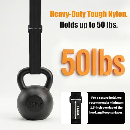 32ftx1in Hook Loop Strap with 50 Buckles Reusable Nylon Fastening Cable Tie