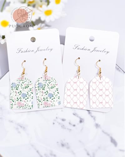 Flowers Polymer Clay Transfer Paper - 18 Pcs Spring Floral Gingham Polka Checkerboard Clay Transfer Sheets for Earrings Jewelry Making - color: aesthetic flower