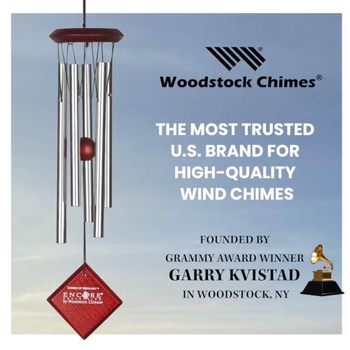 Woodstock Chimes Encore Collection, Chimes of Mercury, 14'' Silver Mercury Wind Chimes for Outdoor, Patio, Home or Garden Décor (DCS14)