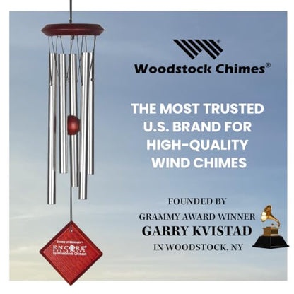 Woodstock Chimes Encore Collection, Chimes of Mercury, 14'' Silver Mercury Wind Chimes for Outdoor, Patio, Home or Garden Décor (DCS14)