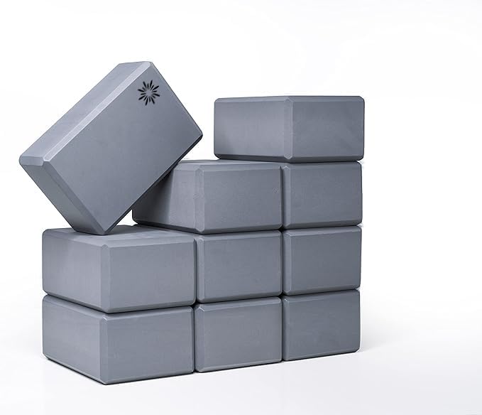 Bulk 4in Foam Yoga Blocks, 10 Pack - color: Cool Gray