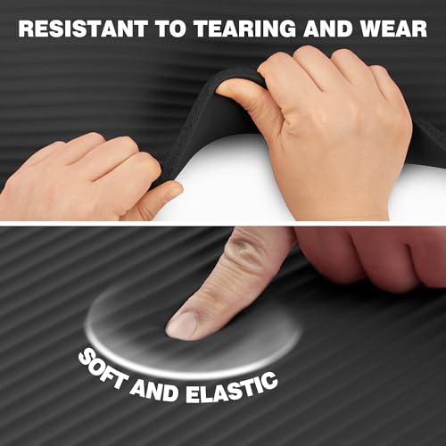 KEEP Extra Thick NBR Yoga Mat - color: Black, size: 72”x24”x10mm