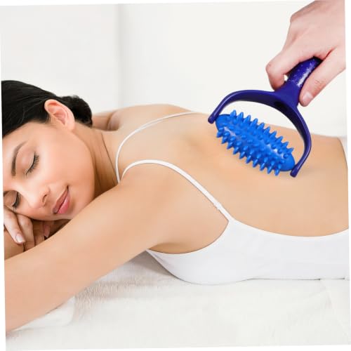 Lightweight Muscle Massager Roller Stick for Neck and Back Relief, Blue Abs PVC Handheld Massage Stick for Yoga Enthusiasts and Sedentary Individuals to Reduce Tension