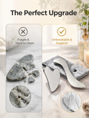 Stainless Steel Gua Sha Tool for Face & Body, Muscle Scraper Massage Tool