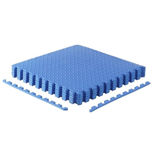 CAP Puzzle Exercise Mats | 1/2” Thick EVA Interlocking Foam Tiles for Home Gym Flooring | Multiple Options - color: Diamond - Blue, style: 6 Tiles (24 SQ FT)