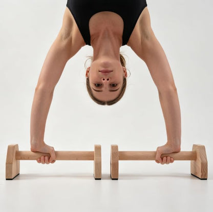 ProGrip Wooden Parallettes - Non-Slip Handstand Bars for Calisthenics