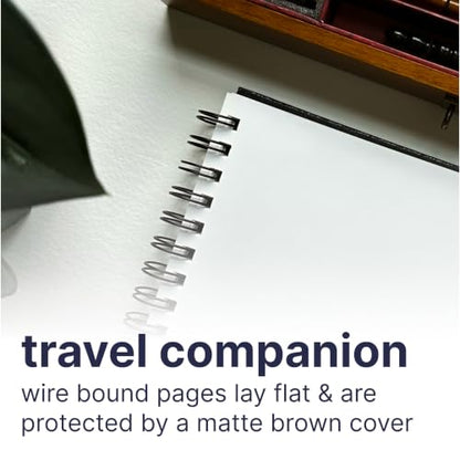 Strathmore 500 Series Mixed Media Paper Art Book, Matte Brown Cover, Natural White, Side Wire Binding, 32 Sheets, 8.5x11 inch - size: 8.5x11 inch, style: Side Wire